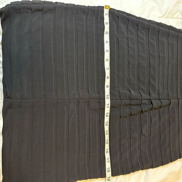 Adrianna Papell women's dress mini ruffles pleated 3/4 sleeve black mesh top - Picture 14 of 15